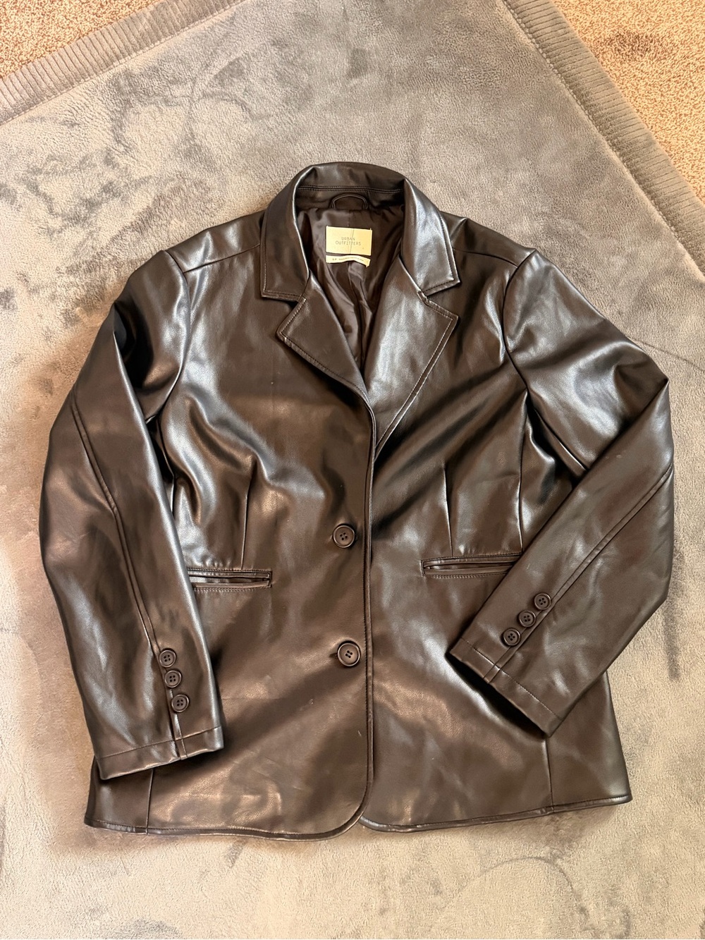 Urban Outfitters Black Leather Blazer Jacket